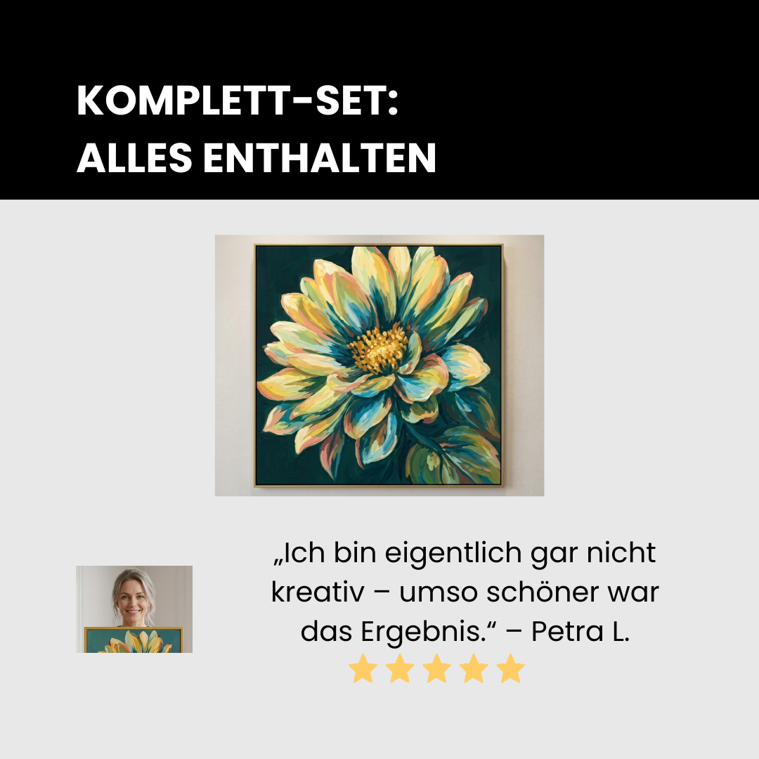 Malen nach Zahlen für Erwachsene: Edles Blumen Motiv als Premium Set