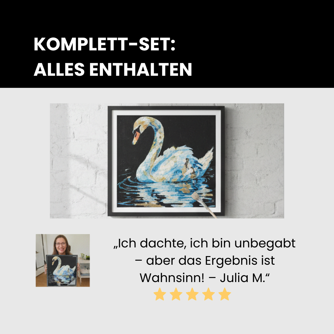Malen nach Zahlen für Erwachsene: Edles Schwan Motiv als Premium Set